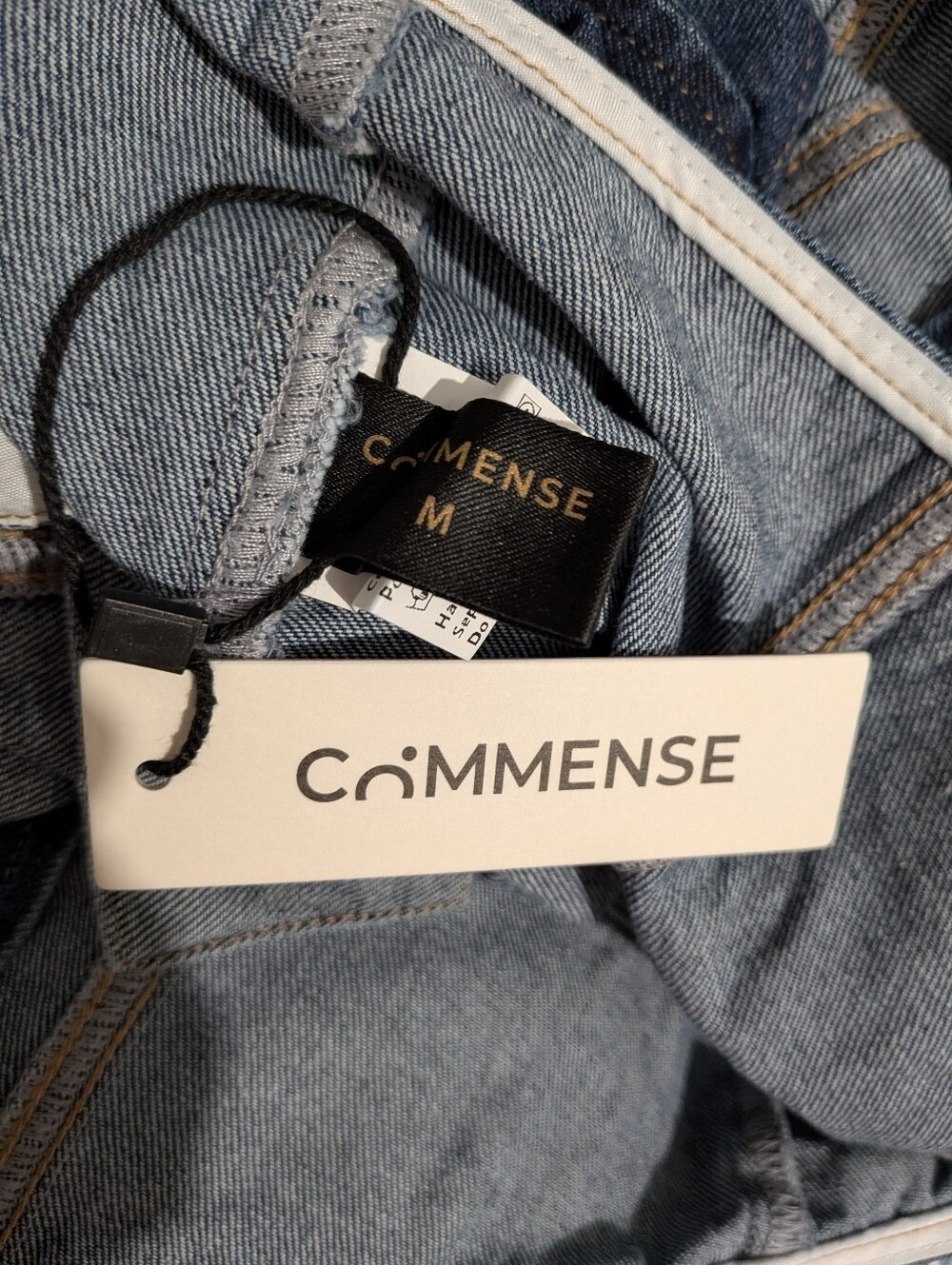 Commense One Shoulder Buttoned Denim Vest - Picture 12 of 13